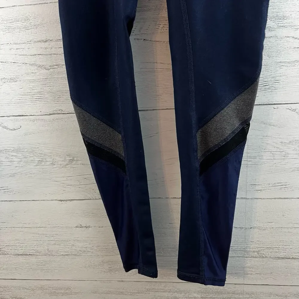 Alo Yoga Elevate Navy Gray Full Length Leggings Size XS